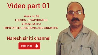 Week no 09 LESSON  EVAPORATOR Video 01Trade M Racnaresh sir iti [upl. by Sheffield]