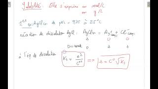 Vidéo de méthodologie pour les réactions de précipitation  détermination solubilité dans eau pure [upl. by Kcinom]