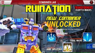 RUINATION UNLOCKED   Transformers Earth Wars NEW COMBINER [upl. by Llorrac]