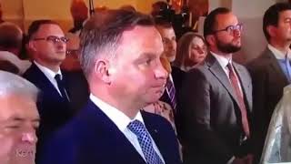 Pijany Andrzej Duda pijany podczas mszy na Wolyniu Ukrainie [upl. by Templeton]