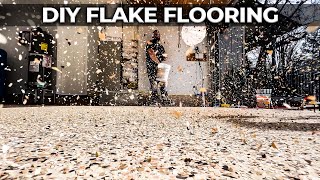 How to Epoxy Concrete Floors with Flakes  Full DIY Tutorial [upl. by Gates]