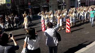 Russia Moscow Ilyinka str near Red square the Egyptian military band plays [upl. by Emerson]