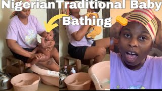 How To Bathe A Newborn Baby  Nigerian Traditional Newborn Baby Bath babybath [upl. by Tat838]