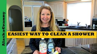 DIY Magic Shower Cleaner Dollar Tree Easiest Way to Clean A Shower Bath Tub [upl. by Abbott]