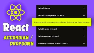 Build a React Accordion Menu  React JS Dropdown Component Tutorial [upl. by Akkahs]