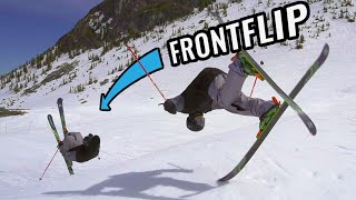 How To FrontflipTamedog On Skis [upl. by Esyahc786]