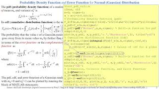 pdf cdf Qfunction Error function erf [upl. by Shirley]