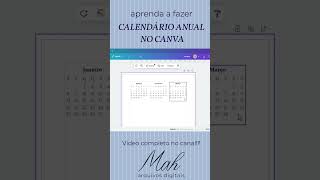 CALENDARIO ANUAL NO CANVA  COMO FAZER auladecanva aprendacanva papelaria calendarios [upl. by Yrag]