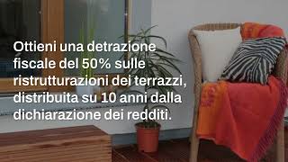 Bonus terrazzi 2024 come funziona lagevolazione fiscale da sfruttare subito [upl. by Eizzil]