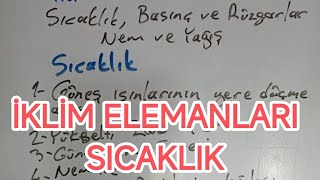 İKLİM ELEMANLARI SICAKLIĞIN DAĞILIŞINI ETKİLEYEN FAKTÖRLER TYT COĞRAFYA 9SINIF COĞRAFYA YKS AYT [upl. by Geldens]