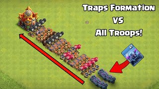 Every Level 1 Troop vs Max Traps Formation  Clash of Clans [upl. by Miranda]