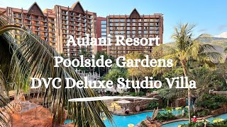 Disneys Aulani Resort  Poolside Gardens View Deluxe Studio Villa [upl. by Baiel]