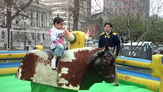 4 Year Old Kid Riding a MECHANICAL BULL [upl. by Bone]