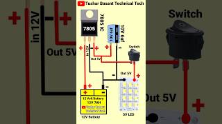 12 To Convert 5 Volt DC 7805 Regulator IC DIY Project shorts [upl. by Latrice504]