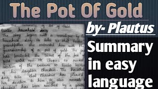 Plautus Play quotThe Pot of Goldquot Complete Summary in Hindi [upl. by Ahsilla]