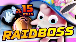 MOST KILLS ROLLOUT WIGGLYTUFF IS A RAID BOSS  Pokemon UNITE [upl. by Aldon]