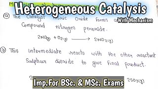 Heterogeneous Catalysis  Mechanisms  Catalysis  ImpFor BScamp MSc Exams  kanhaiyapatel [upl. by Erlewine]