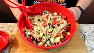 Italian Spaghetti Pasta Salad Delicious Chilled [upl. by Fawnia576]