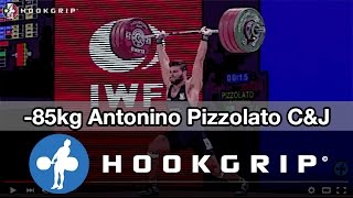 Antonino Pizzolato 85  194198202kg Clean and Jerk  19 yo [upl. by Lynnet]