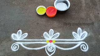 5 Easy amp simple border rangoli designs beautifultrendingsidebordersyt easymaderangolicreations [upl. by Neenwahs]