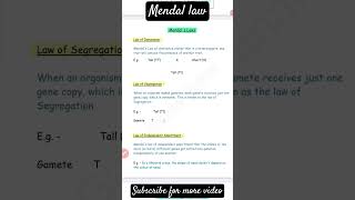 mendel law heredity class10 law of dominance law of segregation law of independence assortment [upl. by Adamis42]