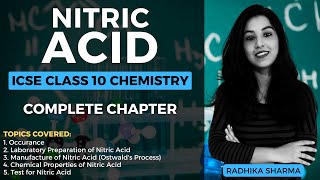 ICSE CLASS 10  Chemistry  Nitric Acid  Complete Chapter [upl. by Ayanad]