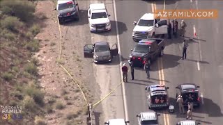 Raw scene video Mississippi homicide suspect killed in eastern Arizona [upl. by Yblok]