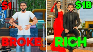 Going From BROKE to RICH in The Sims 4 Rags to Riches [upl. by Boffa]