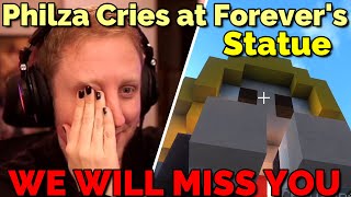 Philza Cries at Forevers Statue after he Leaves QSMP on QSMP Minecraft [upl. by Foulk]