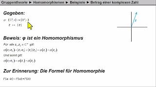 Gruppen ► Homomorphismus ►Beispiel ► Betrag einer komplexen Zahl [upl. by Ninerb]