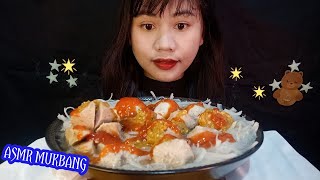 Bakso Sambal Saus Pedas  ASMR Mukbang [upl. by Oirasan]