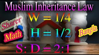 Muslim Law of Inheritance in Bangla  Muslim Property Law 1961  Muslim Law of Inheritance math [upl. by Martainn]