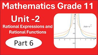 6 Maths Grade 11 Unit 2  Part 6 Graphs of Rational Function  New Curriculum [upl. by Morrison]