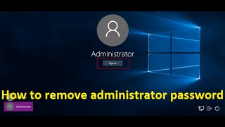 how to remove administrator password in windows 10  Howtosolveit [upl. by Annahoj]