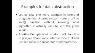 Object Oriented Programming  Data abstraction [upl. by Moia59]