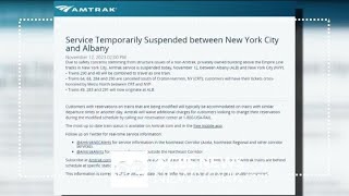 Amtrak service temporarily suspended between NYC and Albany [upl. by Oznerol990]