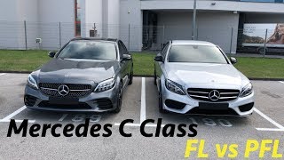 MercedesBenz CClass 200d 2019 FL vs PFL Sky Edition 4K [upl. by Annuahsal311]