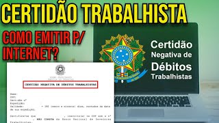 COMO EMITIR E IMPRIMIR CERTIDÃO NEGATIVA DE DÉBITO TRABALHISTA CNDT  JUSTIÇA DO TRABALHO 2024 [upl. by Herrick709]