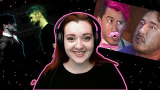 Darkiplier vs Antisepticeye  Warfstache interviews Markiplier Reaction [upl. by Aikehs]