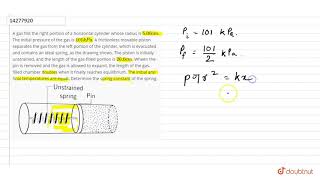 A gas fills the right portion of a horizontal cylinder whose radius is 500 cm [upl. by Raul]