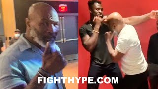 MIKE TYSON GIVES TYSON FURY VS FRANCIS NGANNOU THUMBS UP SHOWED NGANNOU HOW TO KNOCK FURY OUT [upl. by Irisa]