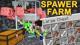 The EASIEST Zombie Skeleton Spawner XP Farm in Minecraft 121 Tutorial [upl. by Kcor530]