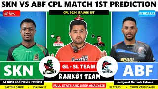 SKN vs ABF Dream11 SKN vs ABF Dream11 Prediction ST Kitts vs Antigua 1st T20 Match Prediction [upl. by Auqenat]