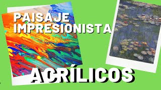 COMO PINTAR CON ACRILICOS 🌸  Consejos para principiantes  Paisaje impresionista  FACIL [upl. by Abie]