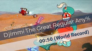 Cuphead  Djimmi The Great Regular Any  World Record Speedrun 0050 Legacy [upl. by Bluh]