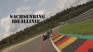 Sachsenring Ideallinie  GSXR 600 SRAD  RacetrackRennstrecke [upl. by Radloff]