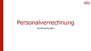 Personalverrechnung  Sonderzahlungen [upl. by Ainav]