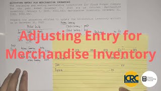 Basic Accounting  Adjusting Entry for Merchandise Inventory [upl. by Alyam]