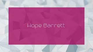 Hope Barrett  appearance [upl. by Older]