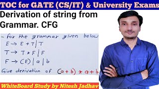 Derivation of string from given grammar  ab ab  Context free Grammar CFG [upl. by Grania984]